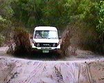 With the 4WD across Fraser Island