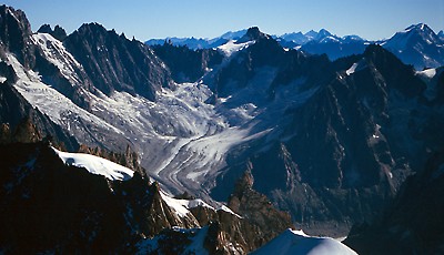 Blick von der Aiguille du Midi